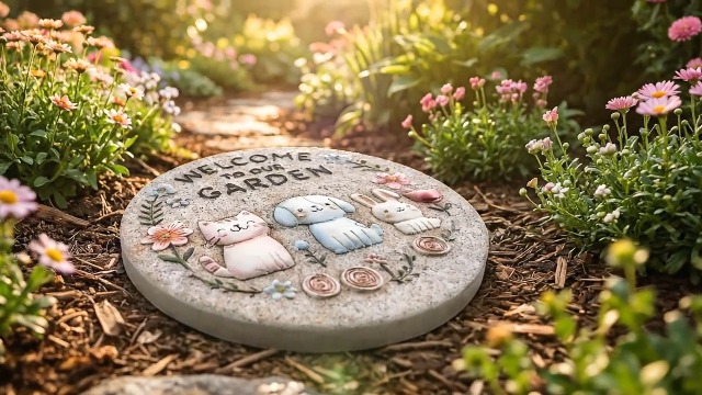 CRE+ STONE ラジウムプレート　ワールドレップサービス Amazon.com: Bechivie Garden Stepping Stones Outdoor, 9.8